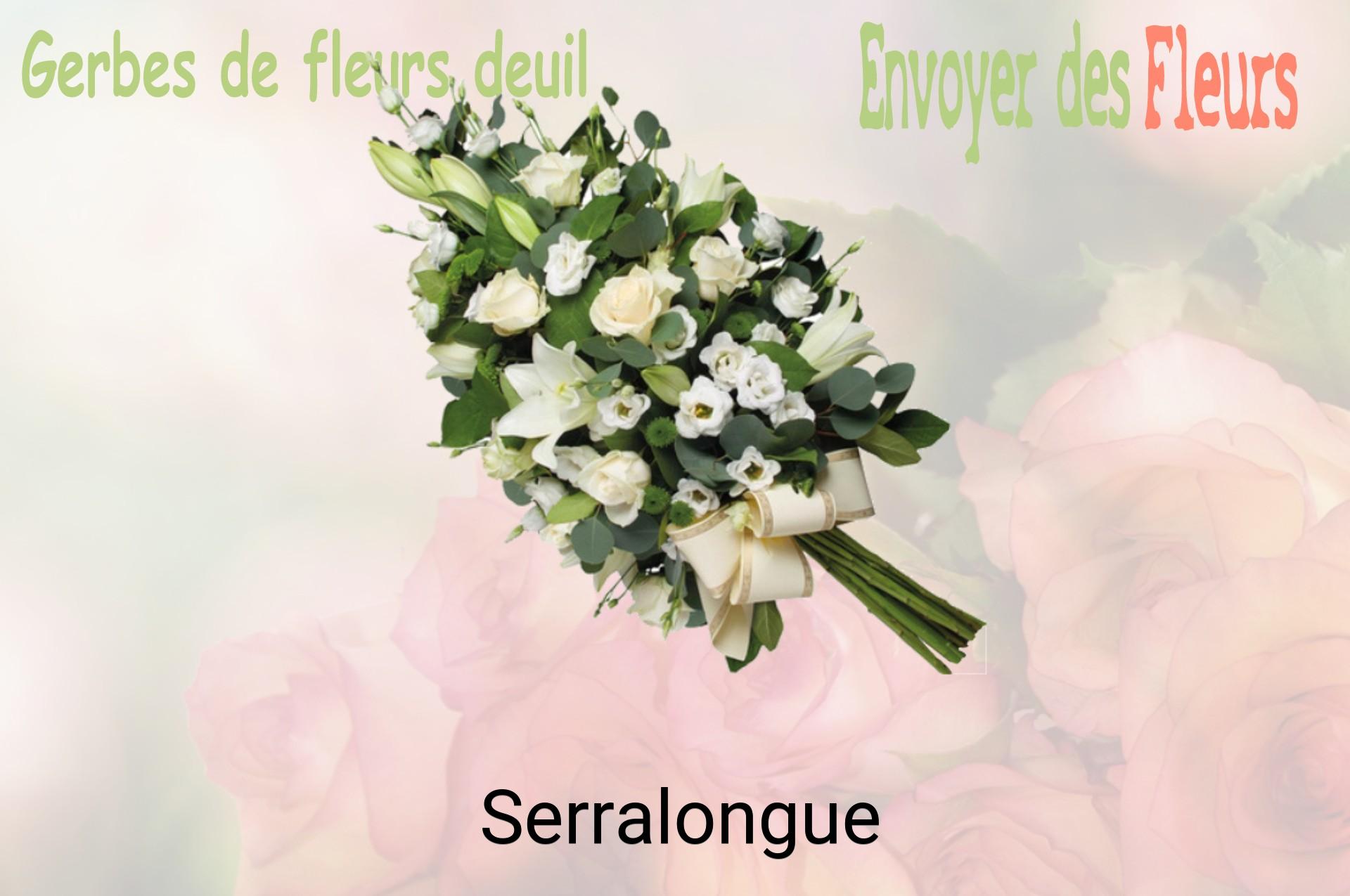 Gerbe de fleurs de deuil livrée à Serralongue